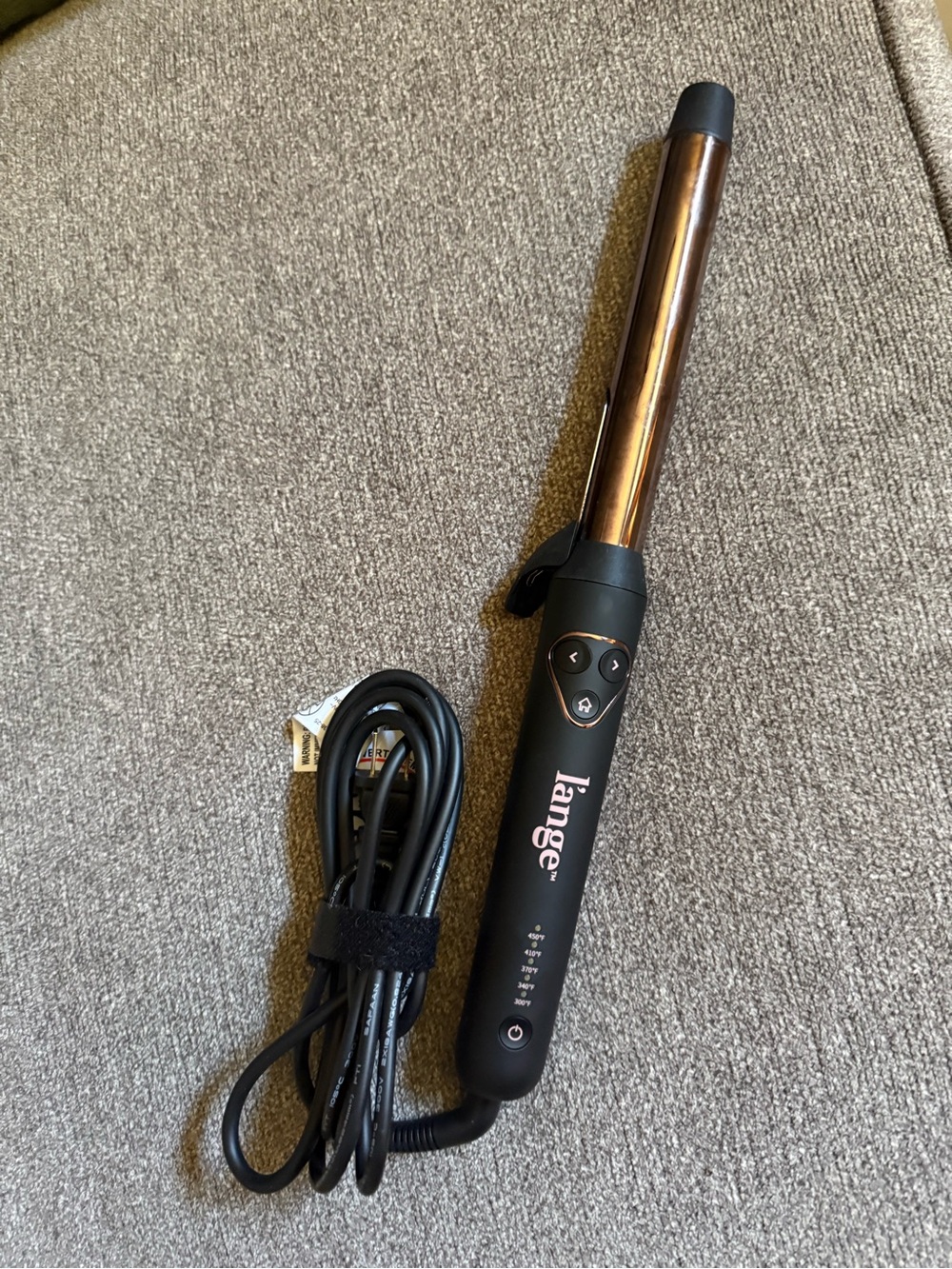 Lange Black Handle with Gold Barrel Curling Wand